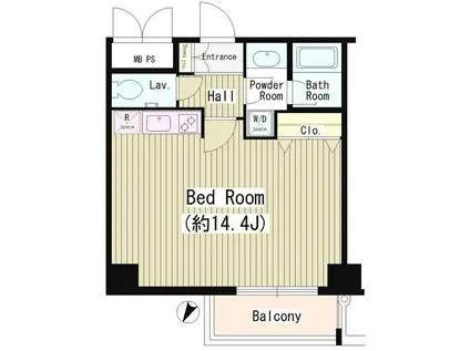 WATS白金(1K/6階)の間取り写真