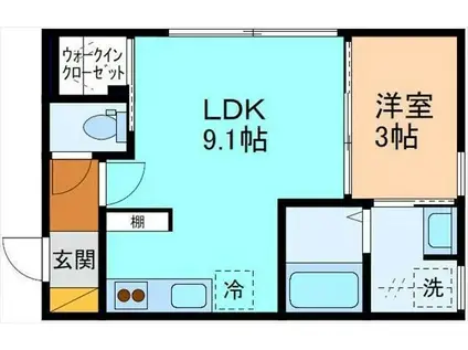 サン・ステージ今泉A棟(1LDK/2階)の間取り写真