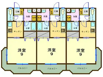 ヴィブレMAKI II(1K/2階)の間取り写真