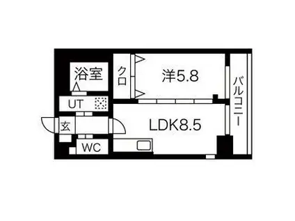 CASA LUCIA(1LDK/10階)の間取り写真