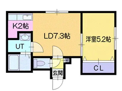 EXOR HONDORI(1LDK/1階)の間取り写真
