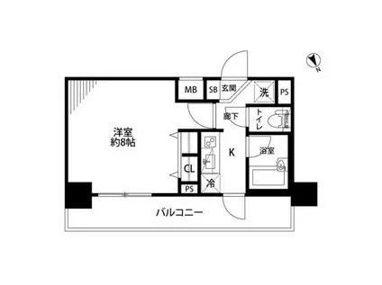 サンスタレ西浅草(1K/10階)の間取り写真