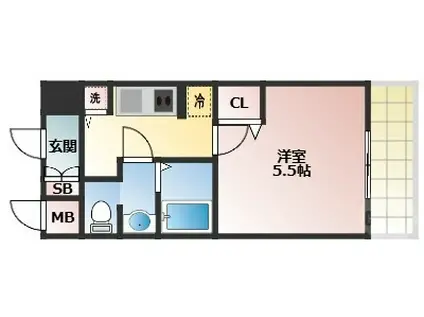 アドバンス新大阪V(1K/9階)の間取り写真