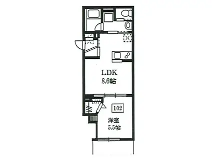 BILLS(1LDK/1階)の間取り写真