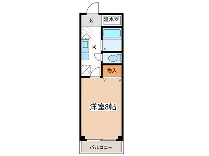 アブレーゴ(1K/3階)の間取り写真