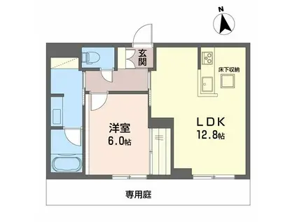 グローリーサンレジデンス(1LDK/1階)の間取り写真