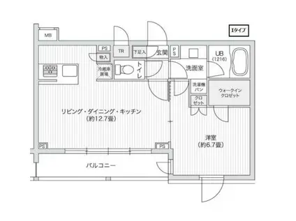 レジディア笹塚II(1LDK/2階)の間取り写真