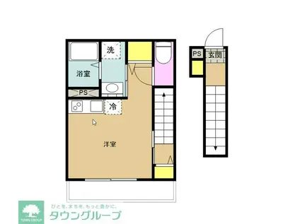 平塚市北金目1丁目計画(ワンルーム/2階)の間取り写真