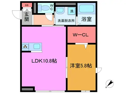 シュタインハウス(1LDK/1階)の間取り写真