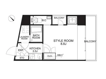 ティエドゥール麻布台(1K/6階)の間取り写真
