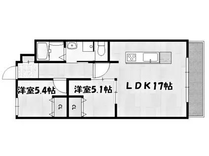 JACKSON STREET 521(2LDK/1階)の間取り写真