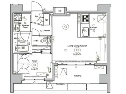 SYFORME UENO ASYL COURT(1LDK/9階)の間取り写真