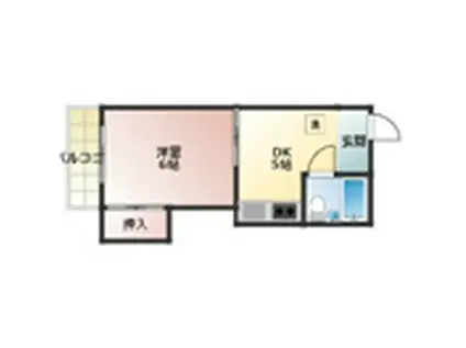 コーポあおき1(1DK/4階)の間取り写真