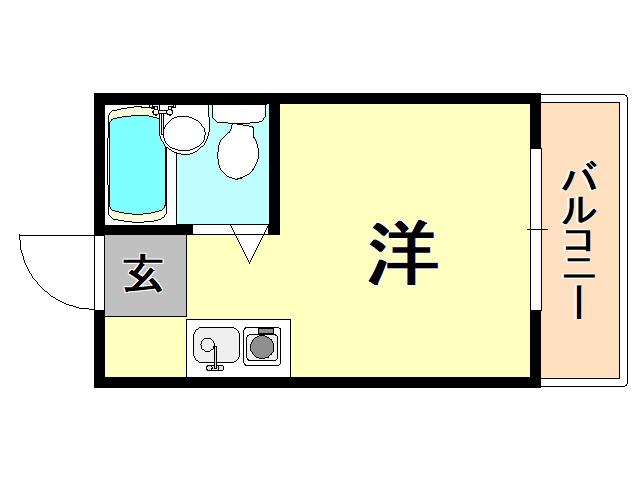 北長狭ダイヤモンドハイツ(ワンルーム/4階)の間取り写真
