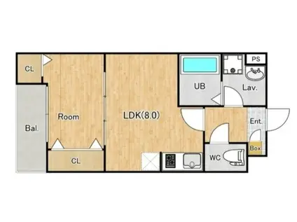 ジーメゾン上尾仲町(1LDK/2階)の間取り写真