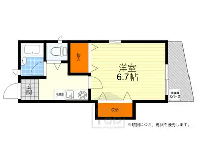 ハイツ大林(1K/1階)の間取り写真