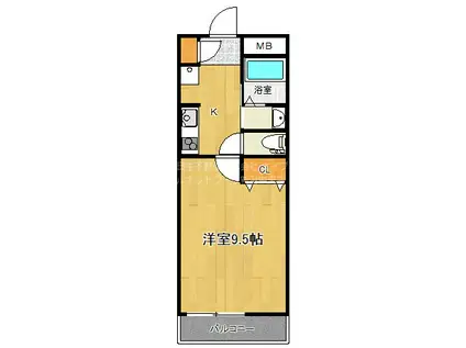 BUENA天神弐番館(1K/1階)の間取り写真