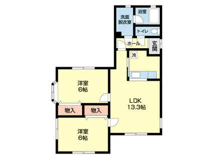 エターナル ガーデン A棟(2LDK/2階)の間取り写真