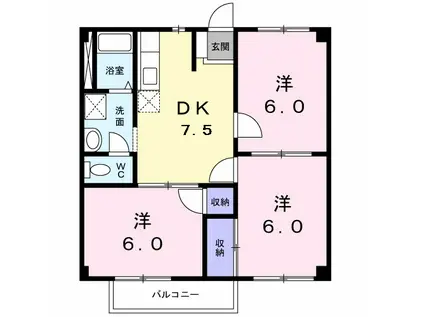 ハイツ祇園A(3DK/2階)の間取り写真