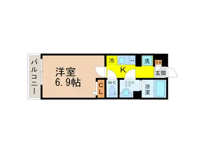 リブリ・吹上(1K/3階)の間取り写真