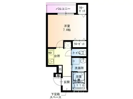 フジパレス堺諏訪森2番館(1K/2階)の間取り写真