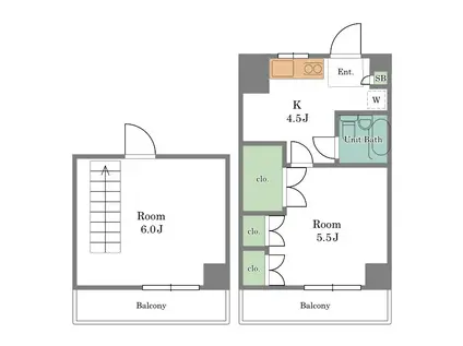 RICH HEIGHTS(1K/2階)の間取り写真