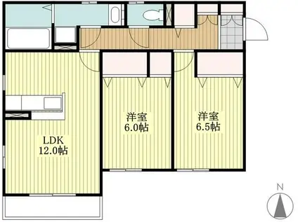 リビングタウン横須賀南(2LDK/1階)の間取り写真