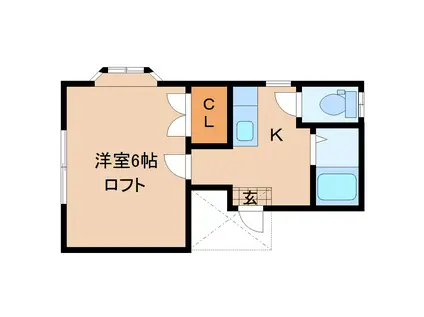 アップルハウス平成(1K/2階)の間取り写真