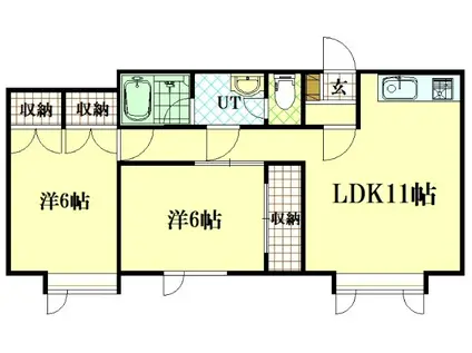 リベルタ(2LDK/1階)の間取り写真