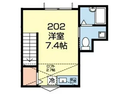 グロスピエール経堂(ワンルーム/2階)の間取り写真