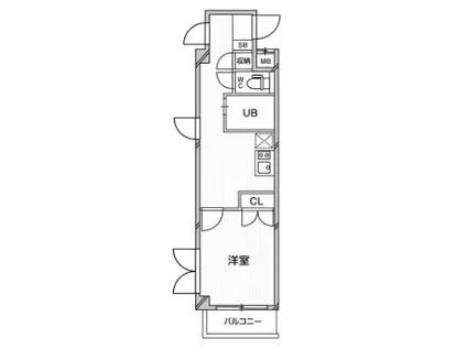 ガーデンテラス南麻布(1DK/2階)の間取り写真