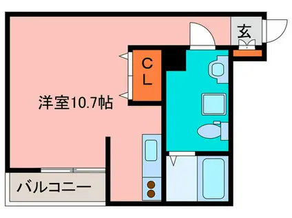 オルセーエトワール(ワンルーム/2階)の間取り写真
