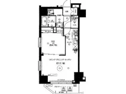 RISING PLACE浅草四番館(1LDK/2階)の間取り写真