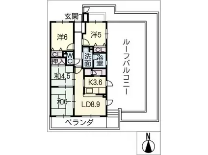 グローリアス有松北(4LDK/4階)の間取り写真