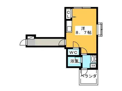 TH台町(ワンルーム/3階)の間取り写真