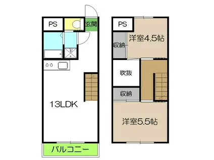 LB-1(2LDK/6階)の間取り写真