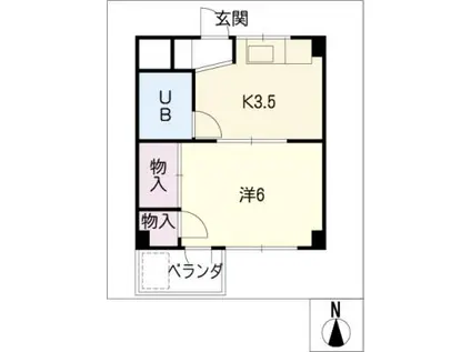 グレン清友II(1K/1階)の間取り写真