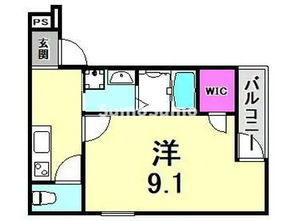 フジパレス小河通V番館(1K/3階)の間取り写真