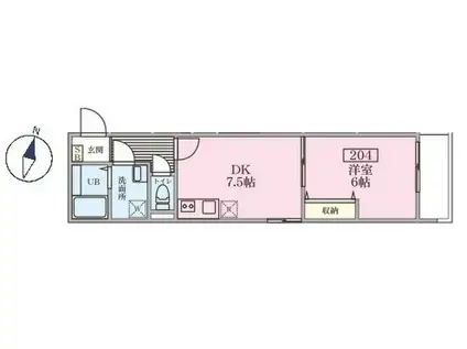 PIER T&K(1DK/2階)の間取り写真