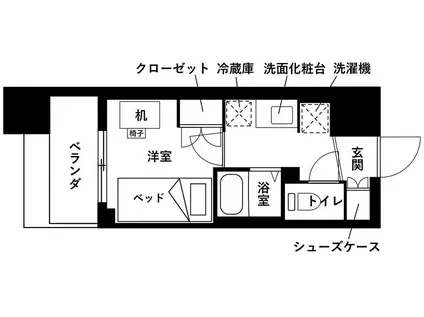 レジディア仙台支倉(ワンルーム/8階)の間取り写真