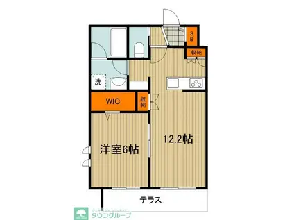 ル・ポン ヴェール中央林間(1LDK/1階)の間取り写真