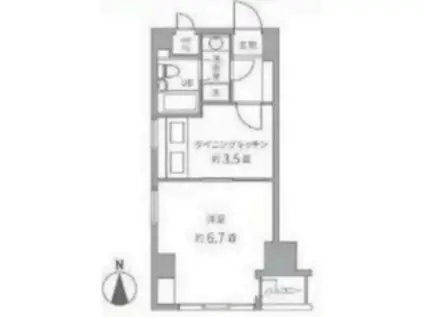 コスモ東池袋(1DK/9階)の間取り写真