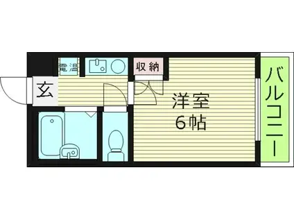 エムロード蒲生(1K/4階)の間取り写真