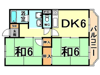 コーポ西台(2DK/2階)の間取り写真