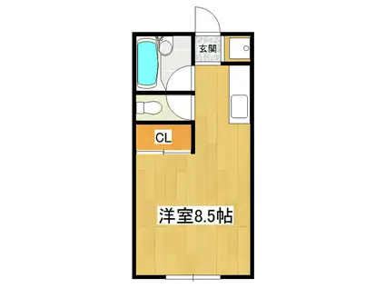 パークサイド梅園AC(ワンルーム/1階)の間取り写真