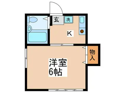 ハイムシオン(1K/2階)の間取り写真