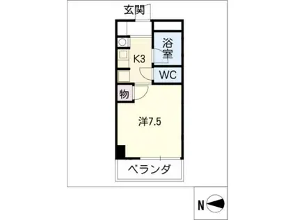 リバーサイド石川(1K/2階)の間取り写真