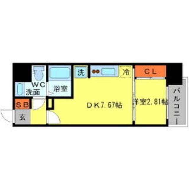 SERENITE新大阪(1DK/6階)の間取り写真