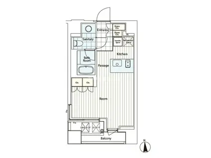 カスタリア麻布十番2(ワンルーム/12階)の間取り写真