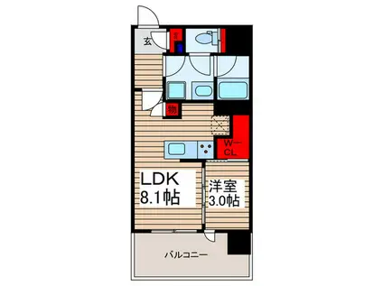メイツ川口並木(1LDK/5階)の間取り写真
